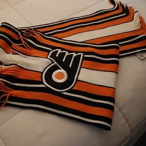 Bold Orange and Black Striped Scarf